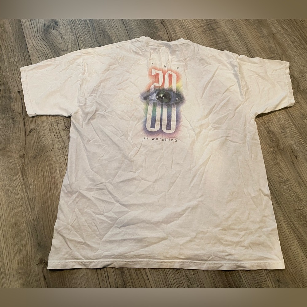 Vintage Y2K Jostens Class 2000 Shirt Mens XL White The World Is Watching Eye